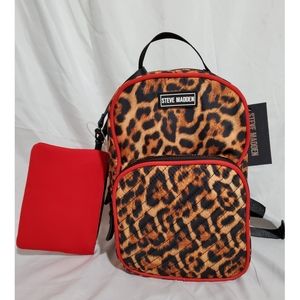steve madden leopard backpack